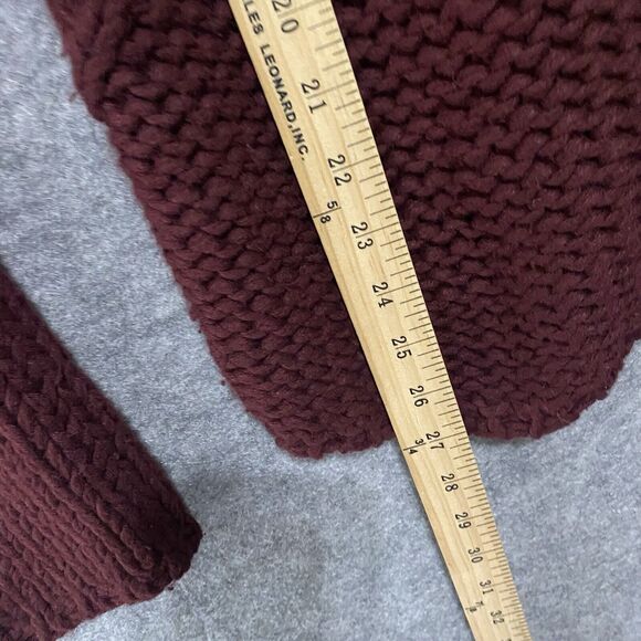 Banana Republic Wool‎ Angora Blend Sweater Sz M Burgundy Roll Neck Cable Knit - Picture 9 of 9